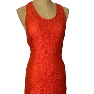 Lovers and friends orange lace party mini dress size medium